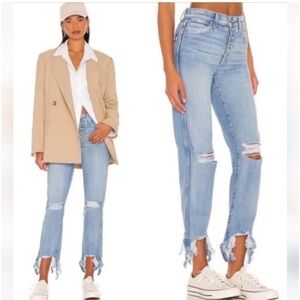 7 For All Mankind Distressed Cropped Jeans